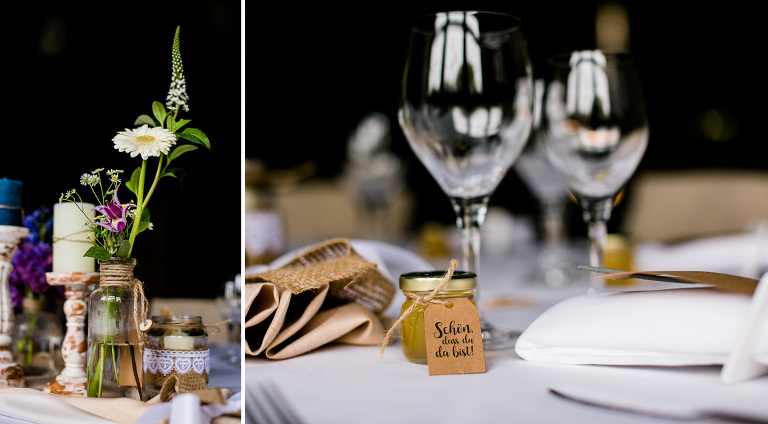Tischdeko bei Hochzeit in Auterwitz