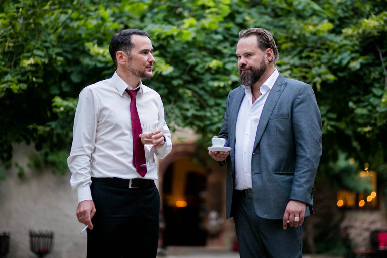 Hipster bei Hochzeit auf Schloss Scharfenberg bei Dresden