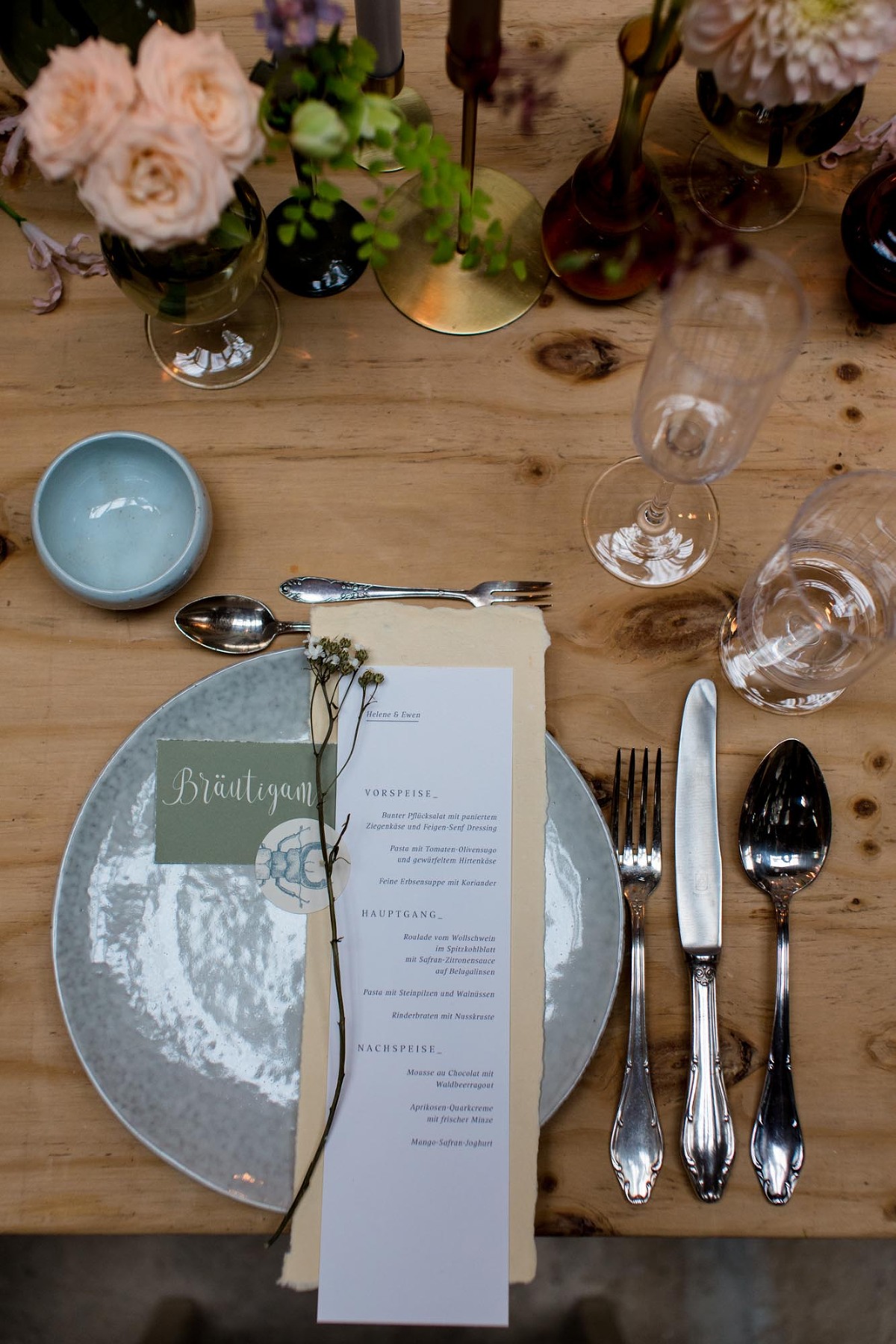 Tischdekoration bei Hochzeit in Dresden