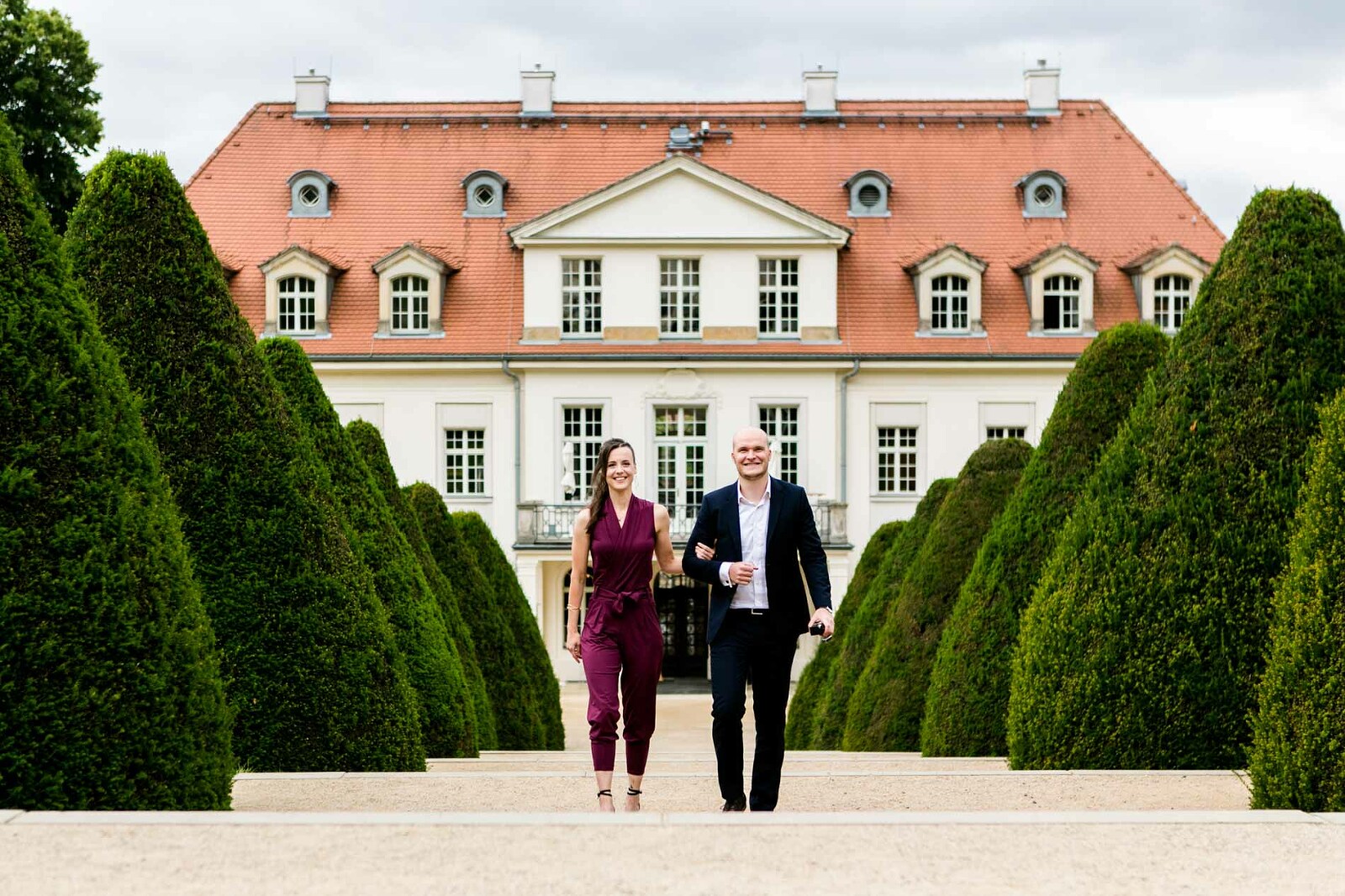 Brautpaar bei Hochzeit in Schloss Wackerbarth in Radebeul